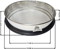 Tamis à terre de 11 pouces en acier inoxydable pour jardin, idéal pour le compost, le sable et le criblage des roches, compatible avec les seaux de 5 gallons