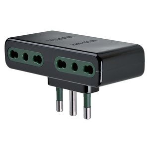 Multi-Adapter S17 4P17 11 Black <b>Plug</b> <b>Socket</b> <b>Extension</b> 9cm Length 5.1cm Height - Product Image 1