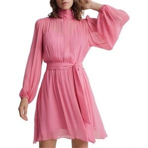 Washable Breathable Pink Knee-Length A-Line Streetwear <b>Dresses</b> Women Vietnam Supplier Fashion OEM ODM Custom Elegant Style - Product Image 3