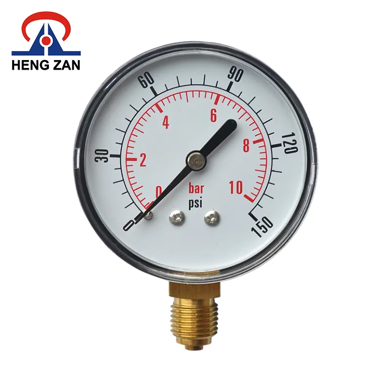 HENGZAN 까만 케이스 수압기 & 공기 압축기를 위한 강철 압력 계기 63 mm