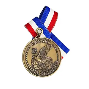 Medalha de ouro antigo personalizada, alta qualidade