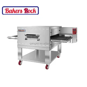 Bakers rock 18/20/32 inci peralatan restoran, kapasitas besar efisiensi tinggi panggang pizza komersial sabuk rantai oven