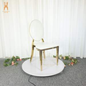 סיטונאי מחיר זול באיכות גבוהה נירוסטה זהב חלול החוצה כיסא מסיבת חתונה - Product Image 5