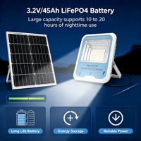 Projecteur solaire LED IP66 étanche, lampe solaire extérieure avec télécommande pour jardin, rue, cour
