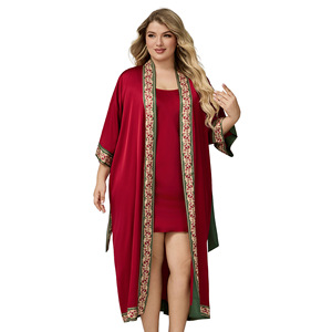 Nuevo Conjunto <span class=keywords><strong>de</strong></span> Lencería <span class=keywords><strong>de</strong></span> Satén y Gasa <span class=keywords><strong>de</strong></span> Color Liso <span class=keywords><strong>para</strong></span> Mujer 2026 - Camisola y Bata con Ribete <span class=keywords><strong>de</strong></span> Encaje Cómodo <span class=keywords><strong>para</strong></span> Verano - Product Image 5