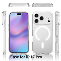 Coque de téléphone portable magnétique antichoc transparente en TPU et PC 2-en-1 AK Factory Wholesale Crystal Clear pour iPhone 17 Pro Max 17 Air