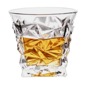 Wholesale Fancy Machine Made Diamond New Design Glacier Whisky Glass Cup for Bar