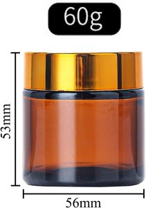 Custom Label 250ml 8 oz Luxury Gold Lid Cosmetic Packaging Food Grade Amber Plastic <b>Containers</b> Jars with Lids - Product Image 2