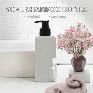 Botellas de Plástico PET Cuadradas de 90 ml para Champú y Gel de Ducha, con Pulverizador y Serigrafía, Venta al por Mayor - Product Image 2