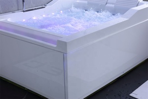 Jardín europeo al aire libre Smart Spa con chorros coloridos bañera de hidromasaje de madera para 2 3 personas Jacozzi Hottub funcional - Product Image 4
