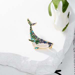 Broche de Moda con Diseño de Ballena y Delfín, Creativo y Adorable, con Esmalte, Flor de Pecho, Pin Elegante para Ropa de Mujer - Product Image 4