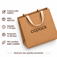 Sacs cadeaux en papier recyclable 230 g/m² avec poignées à patch, emballage personnalisé avec logo pour événements, boutiques et vente en gros