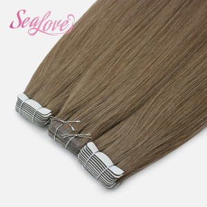 Extensioni per capelli umani Remy marroni da 22 pollici a doppia trama, senza perdita di capelli, con nastro adesivo, per salone - Product Image 2