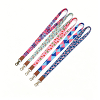 Lanière personnalisée en polyester avec logo imprimé par sublimation, sangle de cou pour porte-badge, porte-carte, porte-téléphone, porte-clés