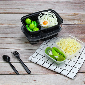 Boîte à déjeuner hermétique sans récipient de préparation de <span class=keywords><strong>repas</strong></span> à 2 compartiments, récipient de nourriture en plastique - Product Image 5