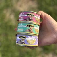 Nourriture humide pour chats, riche en protéines, sans céréales, à base de viande naturelle, saveur poulet, en conserve, qualité supérieure, pour la santé de la peau et du pelage, friandise pour animaux de compagnie, vente en gros, marque privée