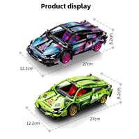Juguete Educativo de Plástico ABS de Alta Calidad, Bloques de Construcción de Coche Deportivo Green Bull, Modelo de Coche de Carreras para Armar, Regalos DIY