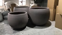 Jardinières rondes décoratives de grande taille pour hôtels et jardins, pot à plantes minimaliste en fibre de verre, bac à plantes en bois pour centre commercial