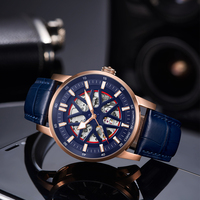 Montre mécanique ODM/OEM CIRNI avec boîtier en acier inoxydable de haute qualité, verre saphir, bracelet en cuir de vache, cadran analogique de 22 mm, 5 bars