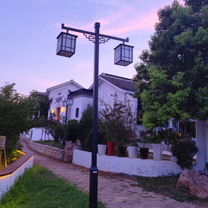 Lampe solaire LED de jardin à double tête IP65, éclairage extérieur pour allée, lumière blanc chaud, contrôle par capteur, corps en alliage d'aluminium, utilisation paysagère - Product Image 5