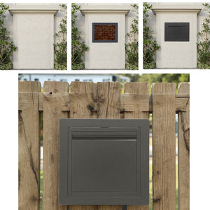 Boîte aux lettres extérieure autoportante en métal gris, petite, personnalisée, antirouille, étanche, finition peinture poudre - Product Image 1