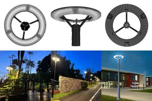 Luz de jardín LED de alto brillo 100W 150LM/W carcasa de aluminio de fundición a presión IP65 luz superior de poste exterior impermeable - Product Image 5