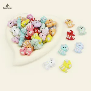 Hot Sale Newest Food Grade BPA Free Teether Animal puppy Textured Silicone Baby Teething Baby Toys