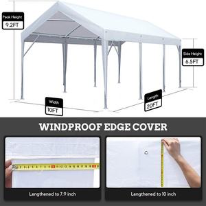 Carport 10x20 auvent en acier robuste hauteur réglable <span class=keywords><strong>Garage</strong></span> Portable pour camion bateau voiture Port <span class=keywords><strong>de</strong></span> fête Placement d'équipement - Product Image 3