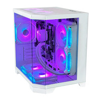 Boîtier PC ATX Pcooling avec panneau latéral en verre trempé ouvrable, meuble de bureau pour tour d'ordinateur de jeu