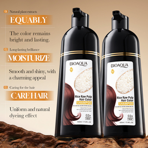 Shampoo Colorante Semi-Permanente BIOAOUA con Estratto di Riso e Castagna, 500ml, Facile da Applicare, Colorazione Rapida, Pronto per la Spedizione - Product Image 3