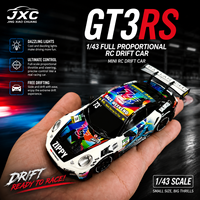 Voiture RC de drift JXC GT3RS PO4302 RTR 1/43 4WD 2,4 GHz avec télécommande entièrement proportionnelle, mini véhicule de course avec gyroscope et lumières LED