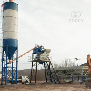 Centrale à béton compacte HZS50 avec pesage précis des granulats et contrôle PLC pour les projets de construction - Product Image 1