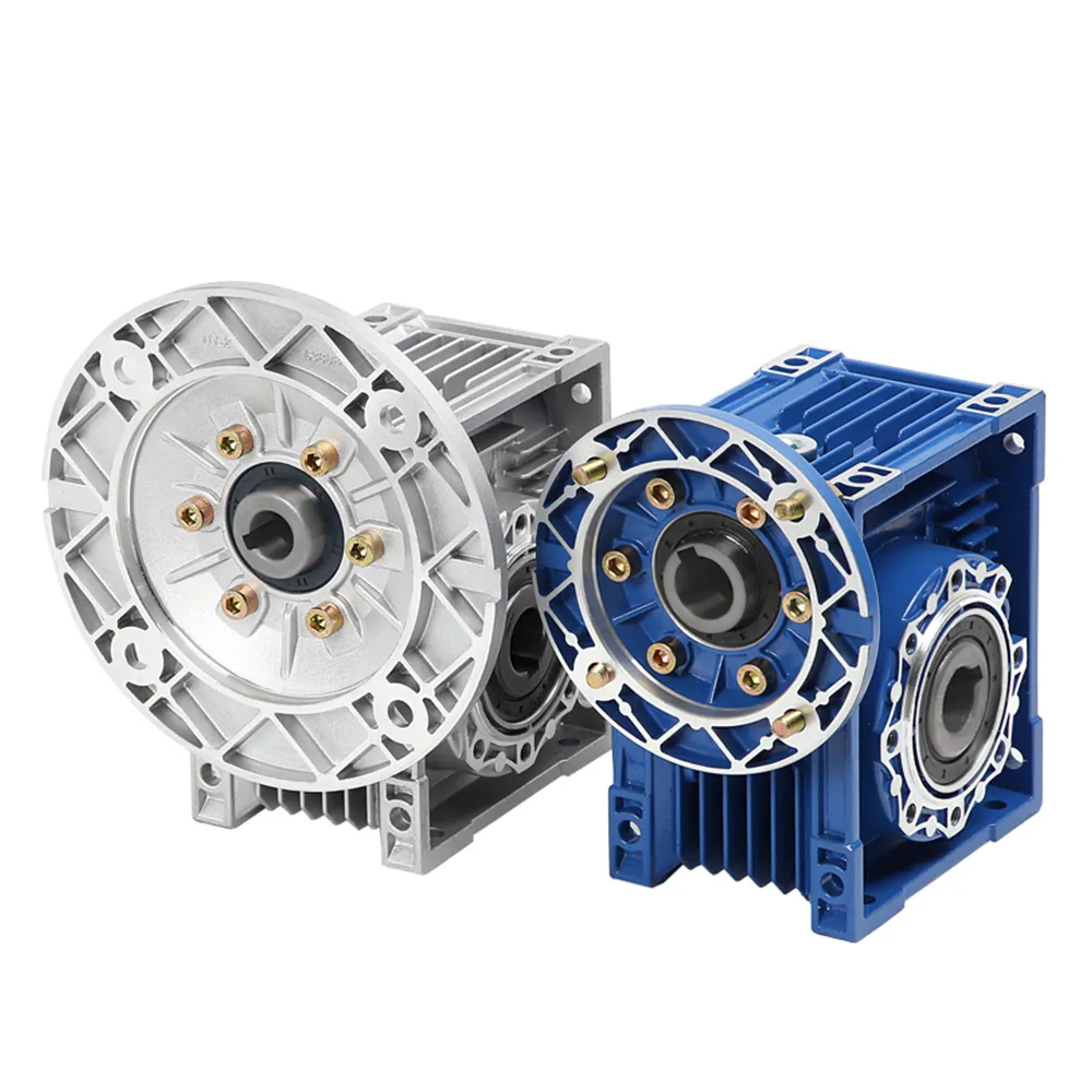 NMRV 50 Worm Gearbox Reducer Ratio 1:7.5-100 For Nema 42 110 Stepper Motor Single Double Output Gear Box