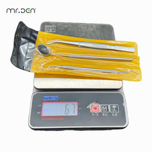 Juego de 3 Herramientas Dentales Metálicas para Limpieza <span class=keywords><strong>Dental</strong></span>, Espejo, Sonda Doble, Herramienta Tipo Hoz, Limpiador de Dientes, Cuidado Bucal, Certificado CE Clase II - Product Image 6