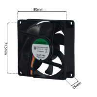 Alimentation châssis silencieuse haute efficacité 8025 12V 3.4W avec ventilateur PWM de 8CM à contrôle de température PF80251B2-0000-S99 ODM SUNON