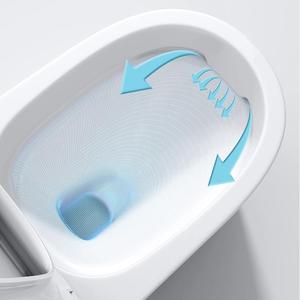 Inodoros de WC de una pieza alargados sifónicos de cerámica para baño montados en el suelo de China con cuenco de cubierta de asientos - Product Image 3