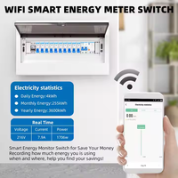 63A TUYA WiFi Medidor inteligente Protector de voltaje Disyuntor Dispositivo de relé de energía Interruptor de control inalámbrico para AC Smart Houseware