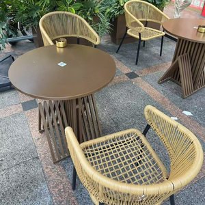 Silla de Ratán para Exteriores, Silla con Respaldo, Muebles de Hierro, Mesa y Silla para Exteriores, Patio, Terraza, Balcón, Exterior - Product Image 2