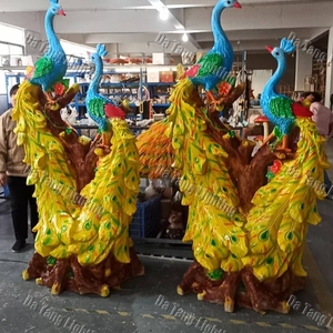 3D Fiberglass Peacock Decorative <b>Light</b> for Creating a Detailed Bird Feature in Gardens Resorts and Holiday Landscapes - Product Image 2
