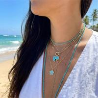 Collier avec pendentif en forme de cœur divisé en laiton plaqué or, incrustation de pierres de coquillage pavées de CZ, cadeau, fournisseur OEM ODM