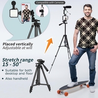 Smartphone kamera fotoğraf stüdyosu Video kayıt çevrimiçi canlı akış mikrofon LED ışık Tripod standı uzaktan deklanşör kiti
