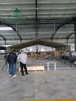 Garage métallique robuste de 20' x 20', abris de voiture en métal d'extérieur avec toit galvanisé, abri pour bateau avec structure en acier