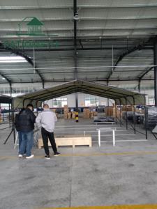 Garage métallique robuste <span class=keywords><strong>de</strong></span> 20' x 20', abris <span class=keywords><strong>de</strong></span> voiture en métal d'extérieur avec toit galvanisé, <span class=keywords><strong>abri</strong></span> pour bateau avec structure en acier - Product Image 2