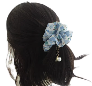 Colgante de perlas y diamantes de imitación estampado con lazo de intestino grande, lazo para el cabello y lazo de intestino. - Product Image 5