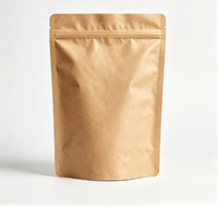 Pochette autoportante en papier kraft biodégradable imprimée numériquement sur mesure avec fermeture éclair refermable pour l'emballage de café, d'aliments et de collations