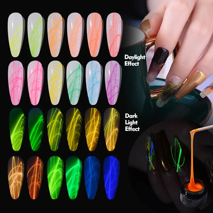 RS Nail Supplies Nails Popular Nail Art 5g Luminous Spider Gel Professional Glow In Dark Gel Polish