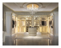 Meuble de dressing en forme de U, style néoclassique, en bois blanc élégant et personnalisé, pour bijoux