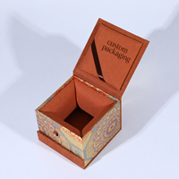 Boîte rigide personnalisée en tissu brocart avec couvercle rabattable et tiroir pour théière, pot en céramique, emballage cadeau artisanal, logo personnalisé
