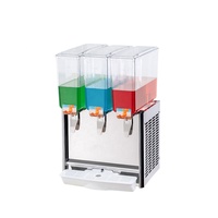Presse-agrumes unique de 16 litres en acier inoxydable pour restaurant de Dubaï Distributeur de jus froid à deux cylindres avec 3 réservoirs Distributeur de boissons avec glace