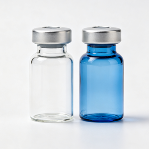 Frascos de Vidrio Borosilicato con Tapa Abatible de Aluminio Azul, 3ml 5ml 10ml, Botellas de Almacenamiento Herméticas con Cuello Prensado Transparente - Product Image 6